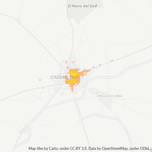 Mapa de calor para código postal 13004
