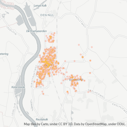 Heatmap voor postcode 8121