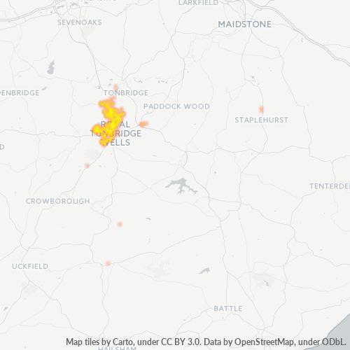 TN4 Business Density Heatmap
