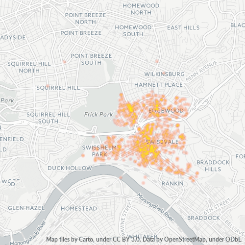 15218 Business Density Heatmap