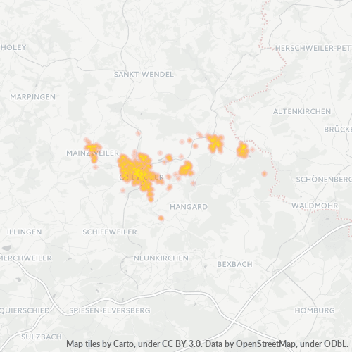 Heatmap für plz 66564