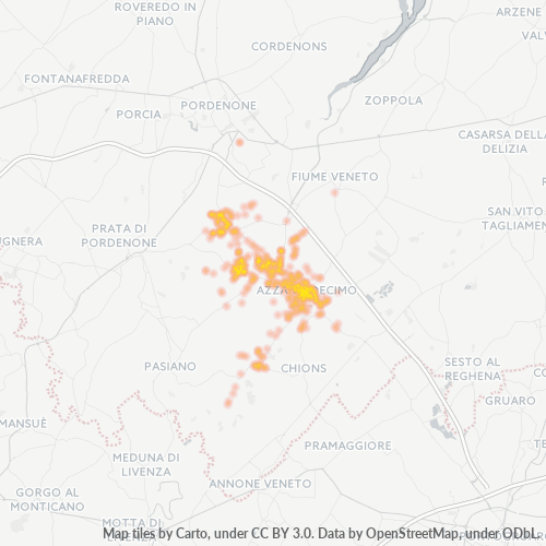 Mappa di calore per cap 33082