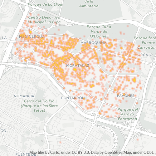 28030 Mapa de calor de densidad empresarial