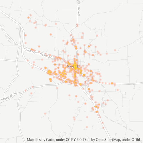 39111 Business Density Heatmap