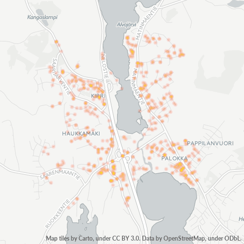 40270 Yritystiheys lämpökarttana