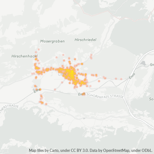 Heatmap für postleitzahl 8940