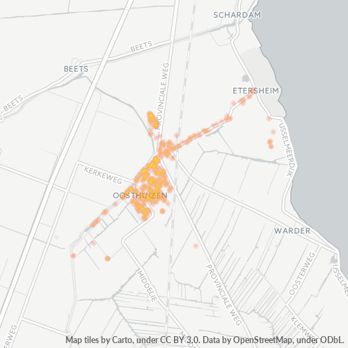 Heatmap voor postcode 1474