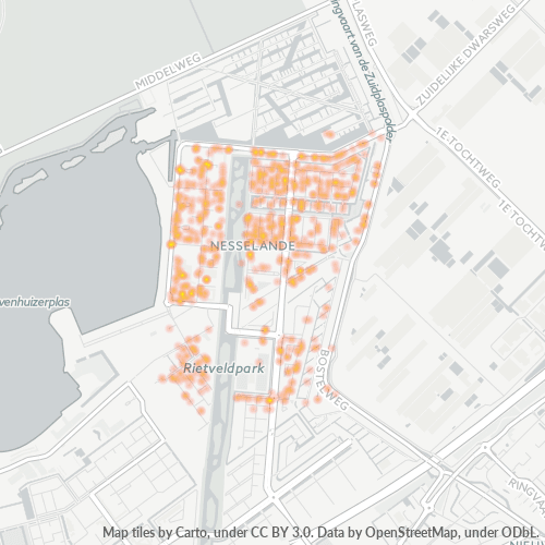 Heatmap voor postcode 3059