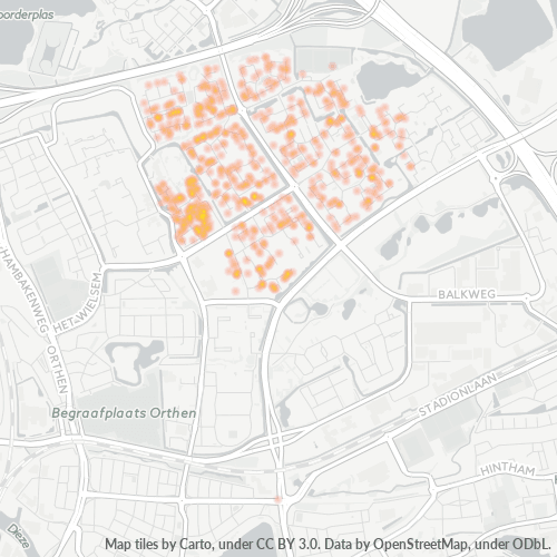 Heatmap voor postcode 5233