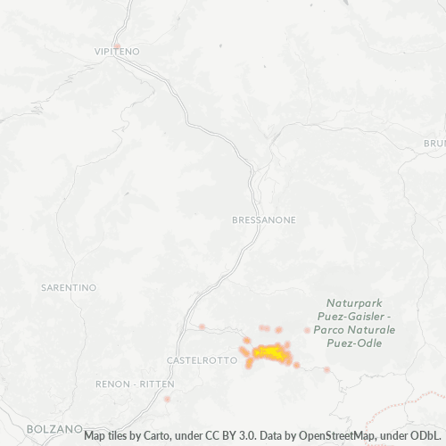 Mappa di calore per cap 39046