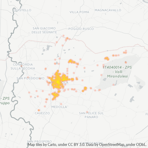 Mappa di calore per cap 41037