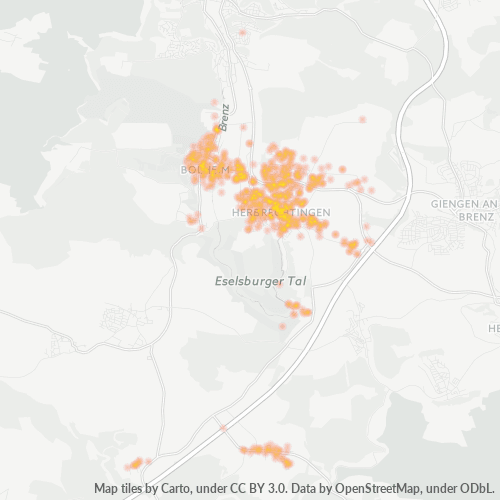 Heatmap für plz 89542