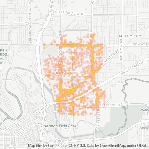 76111 Business Density Heatmap