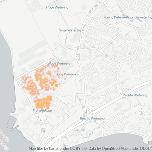 Heatmap voor postcode 1363