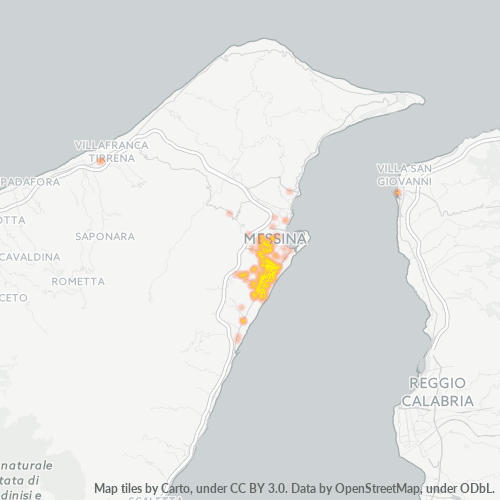 98124 Mappa di concentrazione per la densità di aziende