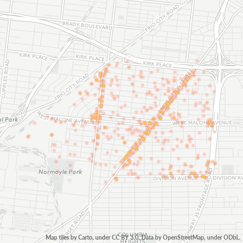 78225 Business Density Heatmap