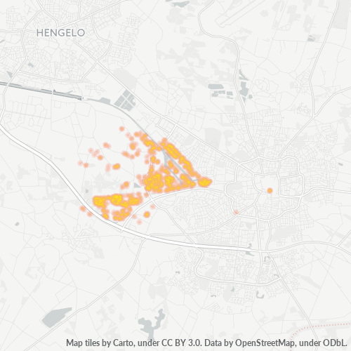 Heatmap voor postcode 7547
