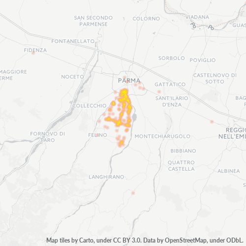 Mappa di calore per cap 43124