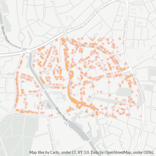 Heatmap voor postcode 4835