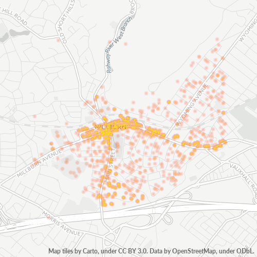 07041 Business Density Heatmap