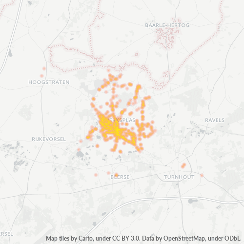 Heatmap voor postcode 2330
