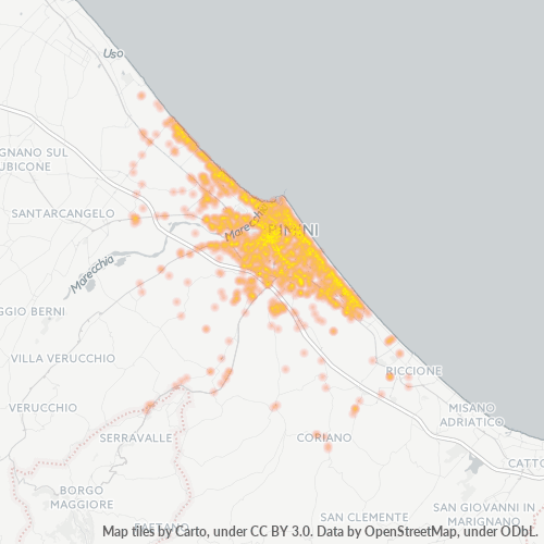 47900 Mappa di concentrazione per la densità di aziende