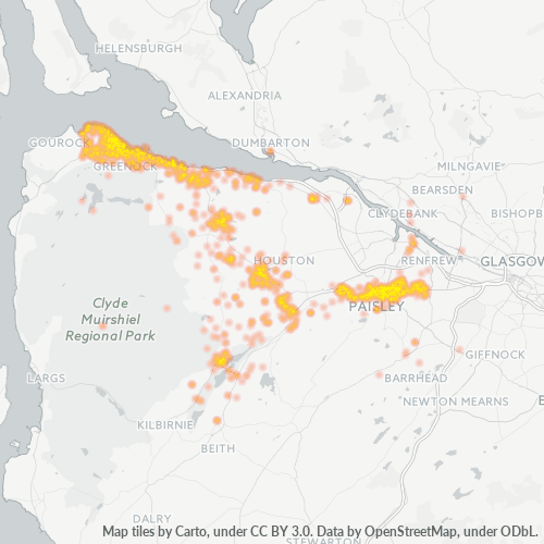 PA1 Business Density Heatmap