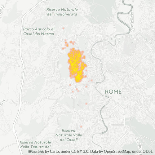Mappa di calore per cap 00136