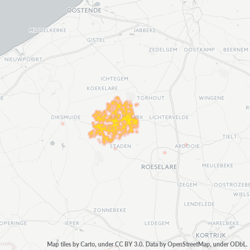 Heatmap voor postcode 8610