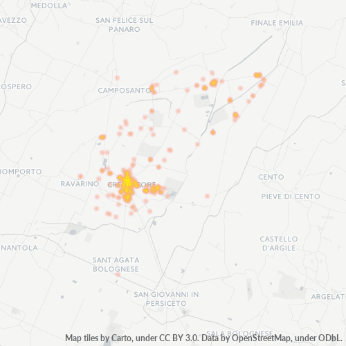 Mappa di calore per cap 40014