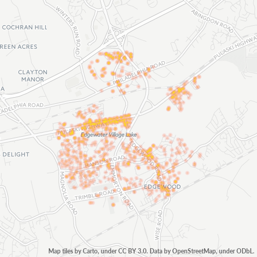 21040 Business Density Heatmap