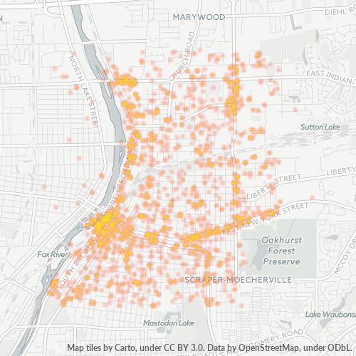 60505 Business Density Heatmap