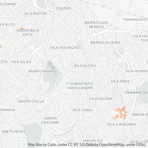 09172-000 Mapa de calor de densidad empresarial