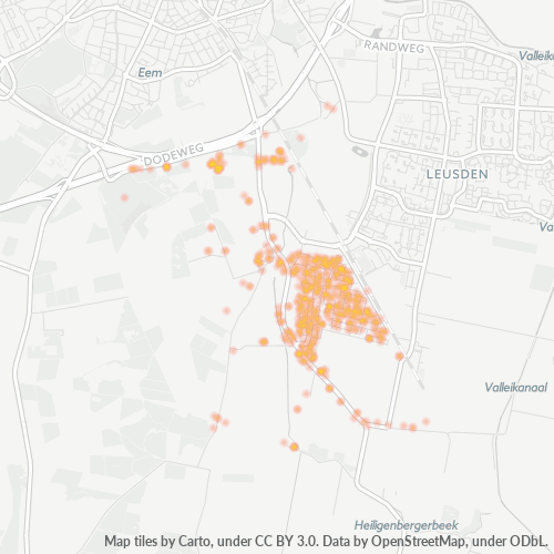 Heatmap voor postcode 3832