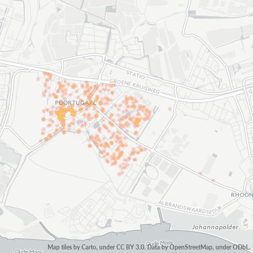 Heatmap voor postcode 3171