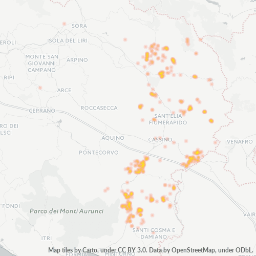 Mappa di calore per cap 03040