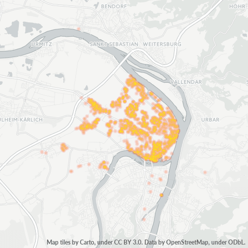 Heatmap für plz 56070