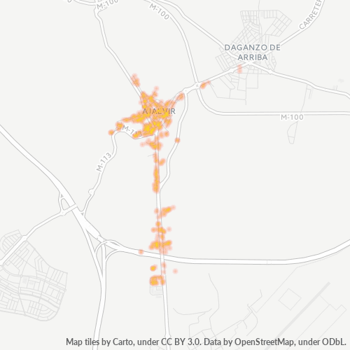 28864 Mapa de calor de densidad empresarial