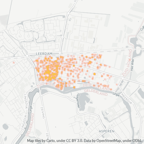 Heatmap voor postcode 4141