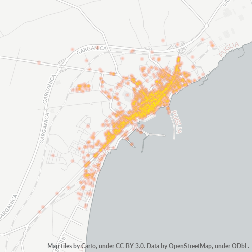 71043 Mappa di concentrazione per la densità di aziende