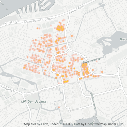 Heatmap voor postcode 1314