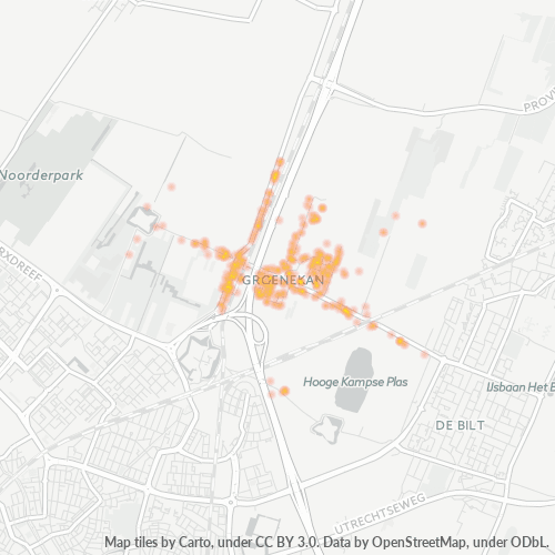Heatmap voor postcode 3737