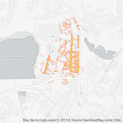 37100 Mapa de calor de densidad empresarial