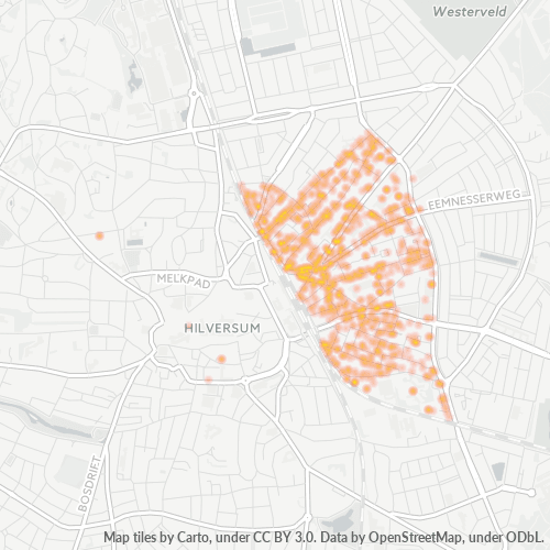Heatmap voor postcode 1221