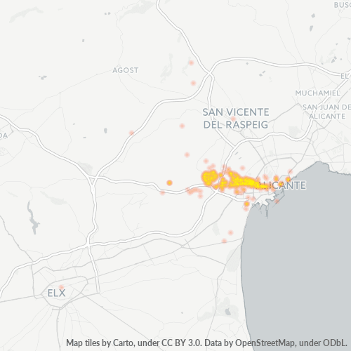 03006 Mapa de calor de densidad empresarial
