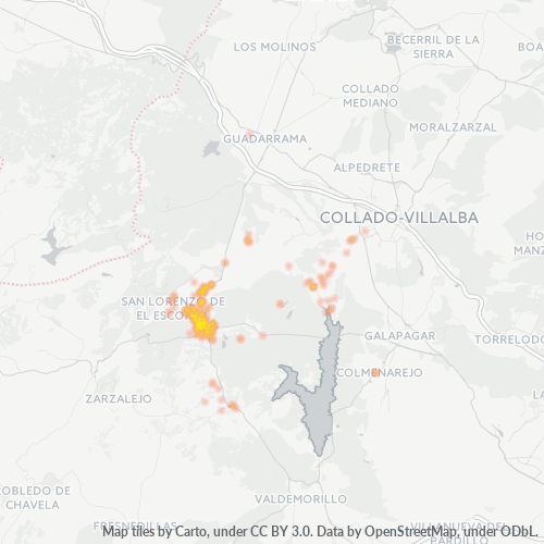 28280 Mapa de calor de densidad empresarial