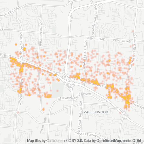 45432 Business Density Heatmap