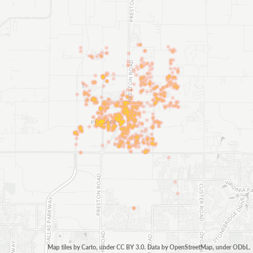 75078 Business Density Heatmap