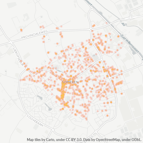 Heatmap voor postcode 5711