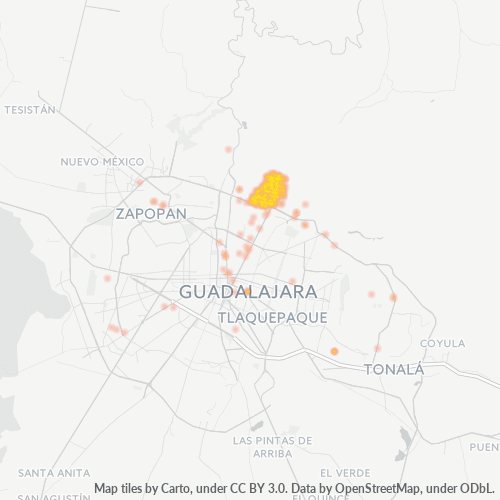 44250 Mapa de calor de densidad empresarial
